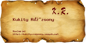 Kukity Rázsony névjegykártya